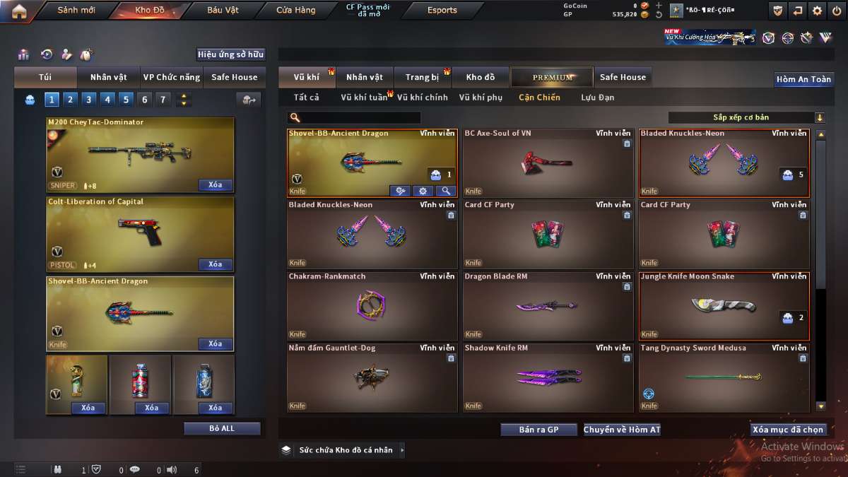 shop acc cf uy tin gia re